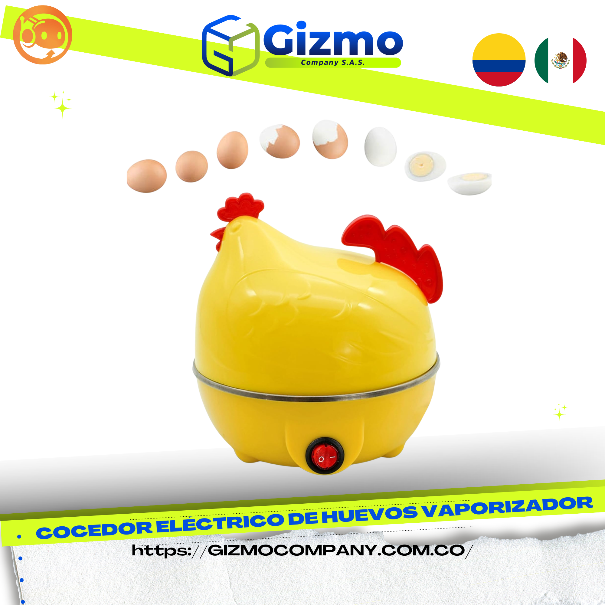 Cocedor Eléctrico de Huevos Vaporizador